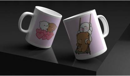 SRK CREATION BEST CUTE DESIGN WHITE PRINTED MUG SRK-GA-0421 Ceramic Coffee Mug