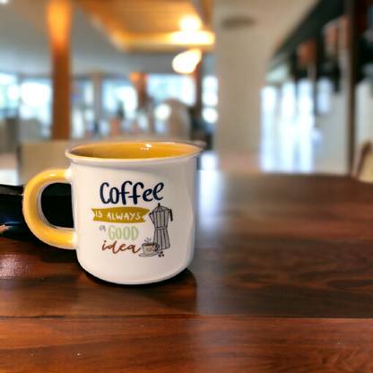 SUPER99 Quote Printe “Coffee is Always a Good Idea” Ceramic Tea Coffee for Men & Women Ceramic Coffee Mug