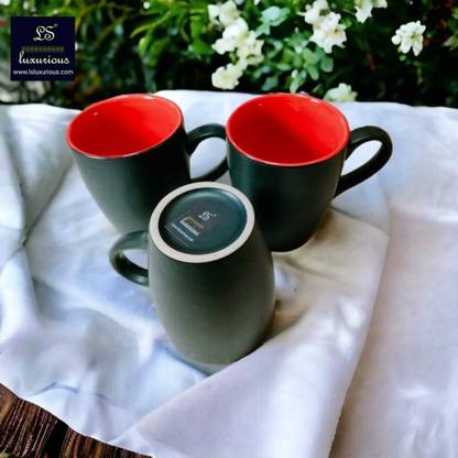 ls luxurious Cherry Red inside and Black on the Outside MUG Ceramic Coffee Mug