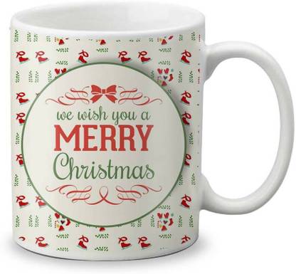 लॉफ Merry Christmas and New Year Wishing Gift For Girls Boys Friends Ceramic Coffee सिरेमिक मग