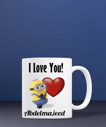 badri creations I Love you Abdelmajeed Super white Coffee Ceramic Coffee Mug