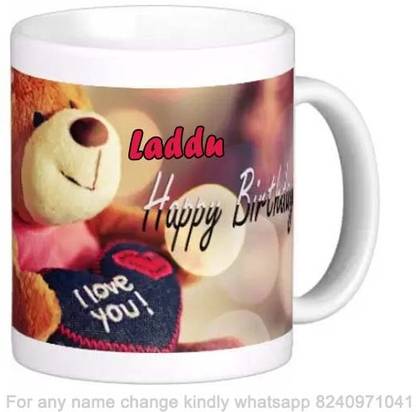 Exocticaa Romantic Happy Birthday Gift for Laddu Love theme Message 012 Ceramic Coffee Mug