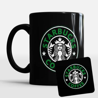 Sublikraft Coffee Printed Coffee With Coster Ceramic, Wood Coffee Mug