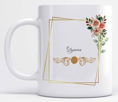 LOROFY Name Yojana Printed Frame Design Ceramic Coffee Mug