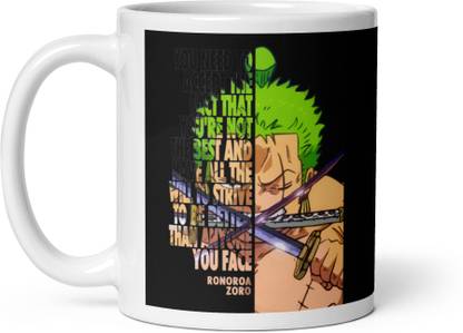 PENGUINPRINTS Roronoa Zoro, Series Anime Quote Printed Ceramic Coffee & Tea Cup Ceramic Coffee Mug