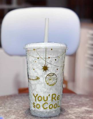 miRim Galaxy Print Acrylic Gel Tumbler with Lid & Straw Plastic Tumbler