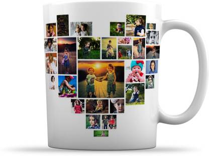 printkaroo Heart Photos Collage Ceramic Coffee Mug