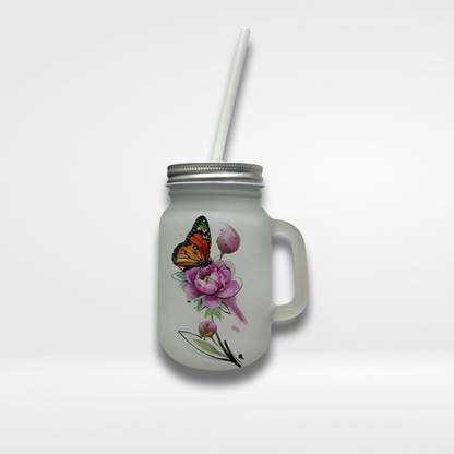 TRYITSNOW Mason jars Ceramic Butterfly Jars Gift For Girls Boy Couple Coffee 450 ML Ceramic Mason Jar