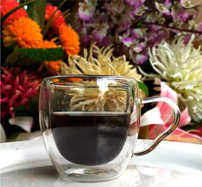 JAY RAMDEV SELLER Double Walled Glasss for hot & Cold Drinks, Coffee Glass Coffee Mug