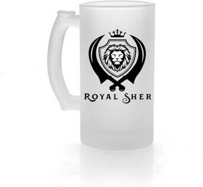 Sublimation Frosted Beer, with Royal King print Design Glass Beer Mug