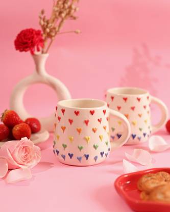 Craftribal Love Spectrum Multi Heart Ceramic Ceramic Coffee Mug