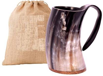 MIEXPORT Drinking Horn Medieval Beer Horn Wood Beer Mug