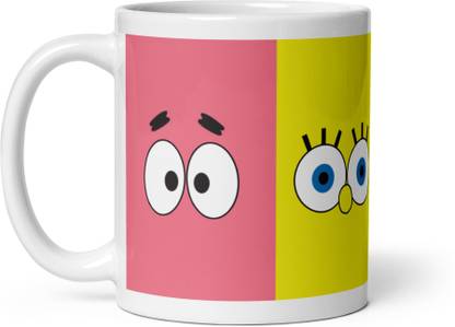 Sher SpongeBob,Patrick Star,Squidward,Mr.Krabs Printed Ceramic Coffee (325 ml) Ceramic Coffee Mug