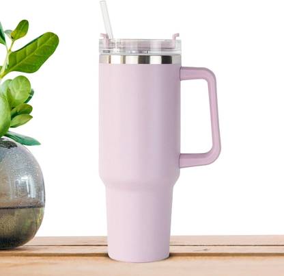 ActrovaX 1200ml Reusable Tumbler with Handle-Pink Stainless Steel Tumbler