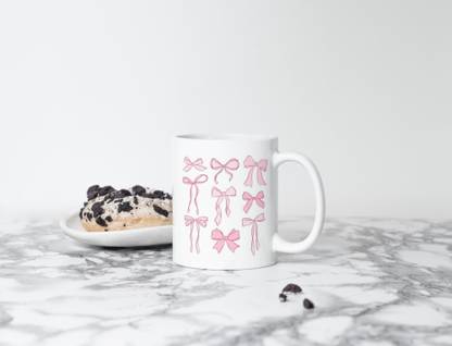 S Creation Cute bow pattern printed coffee mug aesthetic, Pinteresty ceramic cups-6 Ceramic Coffee Mug