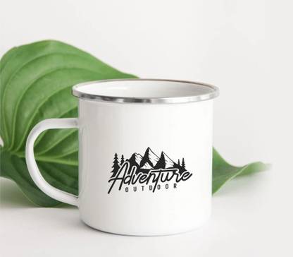 SMIZE Adventure Outdoor Printed Steel Enamel For Camping And Outdoor Station Stainless Steel Coffee Mug