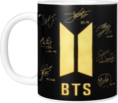 PrintingZone Bts Cup Bts signature Cup V Suga J-Hope Jungkook Jin Jimin Rm Bts combo (BM-30) Ceramic Coffee Mug
