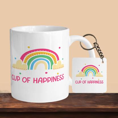 VM SHOPPING MALL Cup Of Happiness R-S Ceramic Coffee Mug