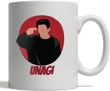 craft maniacs FRIENDS UNAGI PRINTED 330 ML WHITE MUG FOR F.R.I.E.N.D.S LOVERS Porcelain Coffee Mug