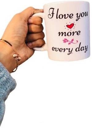 YHJJ Printed Designer Coffee - White Ceramic Ceramic Coffee Mug