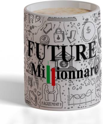 ECFAK Future Millionaire Printed Ceramic Coffee Mug