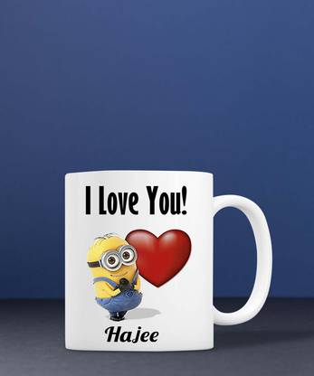 badri creations I Love You Hajee Super White Coffee Ceramic Coffee Mug