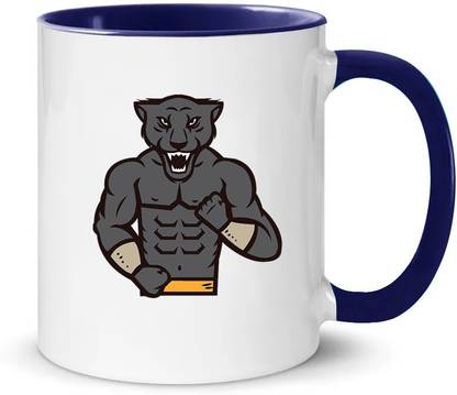 popflip Premium Quality Inner Blue Color Printed with BodyBuilder Ceramic Coffee Mug
