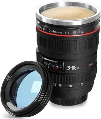 decoris Camera Lens Coffee Stainless Steel Coffee Mug