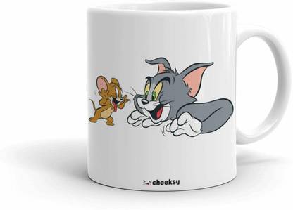 Giftofy Tom & Jerry Smile Printed Coffee Tea Milk 300 ml Quote Ceramic Coffee Mug