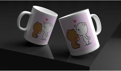 SRK CREATION BEST CUTE DESIGN WHITE PRINTED MUG SRK-GA-0715 Ceramic Coffee Mug