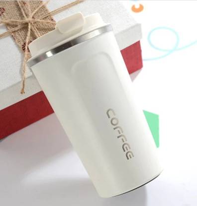 Nexshop ™White Coffee Cup, Double Wall Travel Vacuum Stainless Steel Coffee Mug