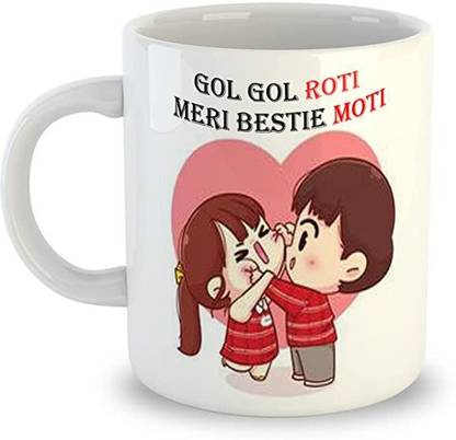 doozie gifts GOL GOL ROTI Meri Bestie MOTI Printed Coffee Ceramic Coffee Mug