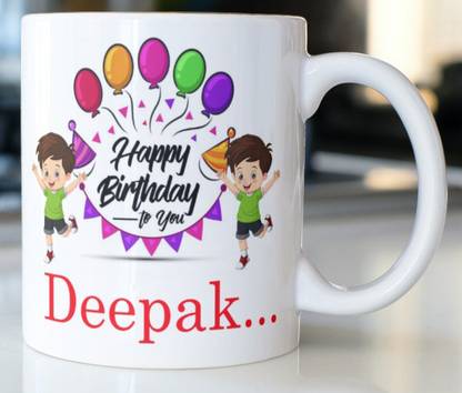 Rosemelt Happy Birthday To You Deepak Name Design Beautifuls For Gift . Ceramic Coffee Mug