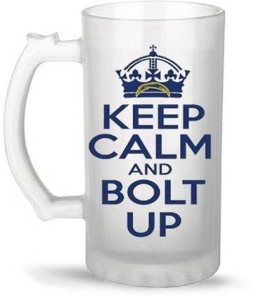 Nakul Keep Calm And Bolt Glass Beer Mug