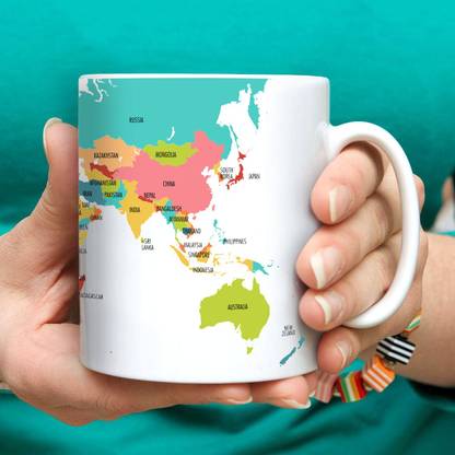 Exciting Lives World Map Ceramic Coffee Mug