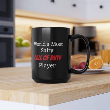craft maniacs CALL OF DUTY SALTY PLAYER PRINTED 330 ML BLACK MUG FOR GAMING LOVERS Ceramic Coffee Mug