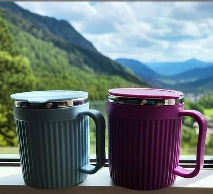 THE URBAN TOTE Unbreakable with Lid | Stainless Steel Inner, Plastic Outer Stainless Steel Coffee Mug