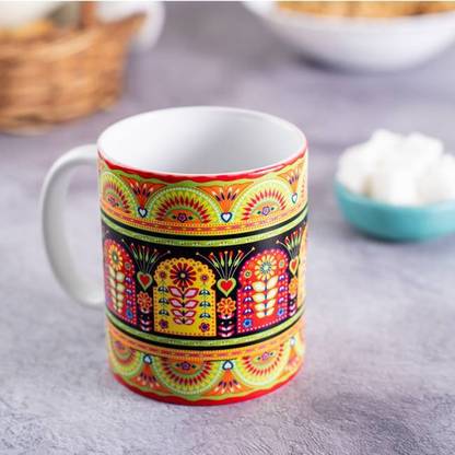 KOLOROBIA Truck Art White Coffee Ceramic Coffee Mug