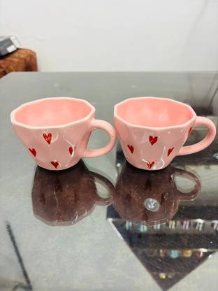 TRYITSNOW TRY ITS NOW Heart Love Coffe unlimited Premium Ceramic Handcrafted Tea Ceramic Coffee Mug