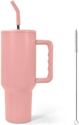 JEMICA 1200ML Tumbler with Handle and Straw Lid Double Insulated Cup Plastic Tumbler
