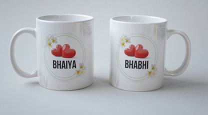 Gift4You Gift for Bhaiya and Bhabhi on Rakhi, Combo Set for Brother & Bhabhi Ceramic Coffee Mug
