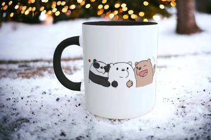 TheAvatarCloset Bare Bears Inside Out Black Ceramic Coffee Mug
