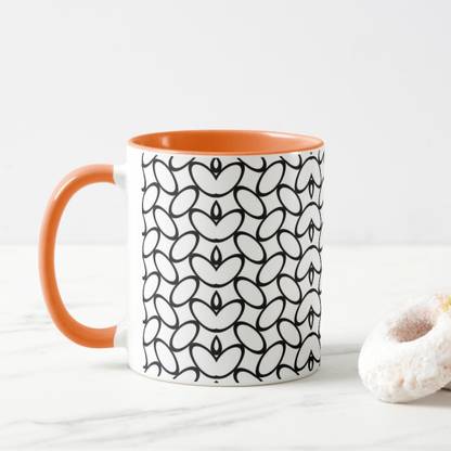 Kraftsmad "BU" Geometrical Pattern Design/Pattern Printed Coffee/Gift for Loved Ones Ceramic Coffee Mug