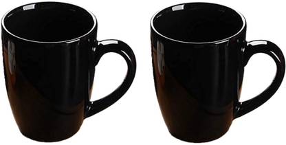 QIMACPLUS Indian Handcrafted Ceramic Stylish Black Finish Elegant Design Plain /Tea/Coffee Ceramic Coffee Mug