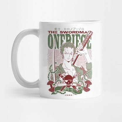 craft maniacs ONE PIECE ZORO CAP PRINTED 330 ML WHITE MUG FOR ONE PIECE LOVERS Porcelain Coffee Mug