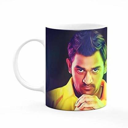 मनोरथ MS Dhoni Ceramic Printed Custom Design Coffee (Multicolour) सिरेमिक मग