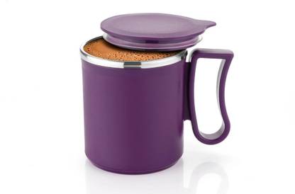 OFFYX Stainless Steel Tea Cup Stainless Steel Coffee with Lid (300 ml) (Purple) Stainless Steel Coffee Mug