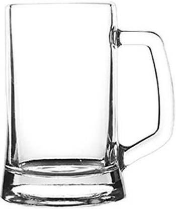 Tap2kaart Classic Solid Beer Mugs with Handle,Crystal Clear Glass Beer Mug 400ml, Set of 1 Glass Beer Mug