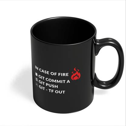 ICARUSBOX Icarus Box In case of fire Git Commit Git Push Git TF out Black Coffee Gift Ceramic Coffee Mug