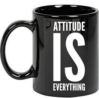printsbea Printed ATTITUDE IS EVERYTHING Unique Quotes Black Ceramic Coffee Ceramic Coffee Mug